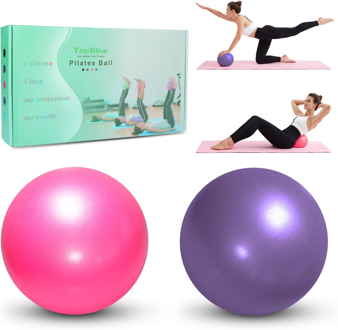 Pilates Yoga Ball Exercises - 2-Pack Mini Pilates Ball 9