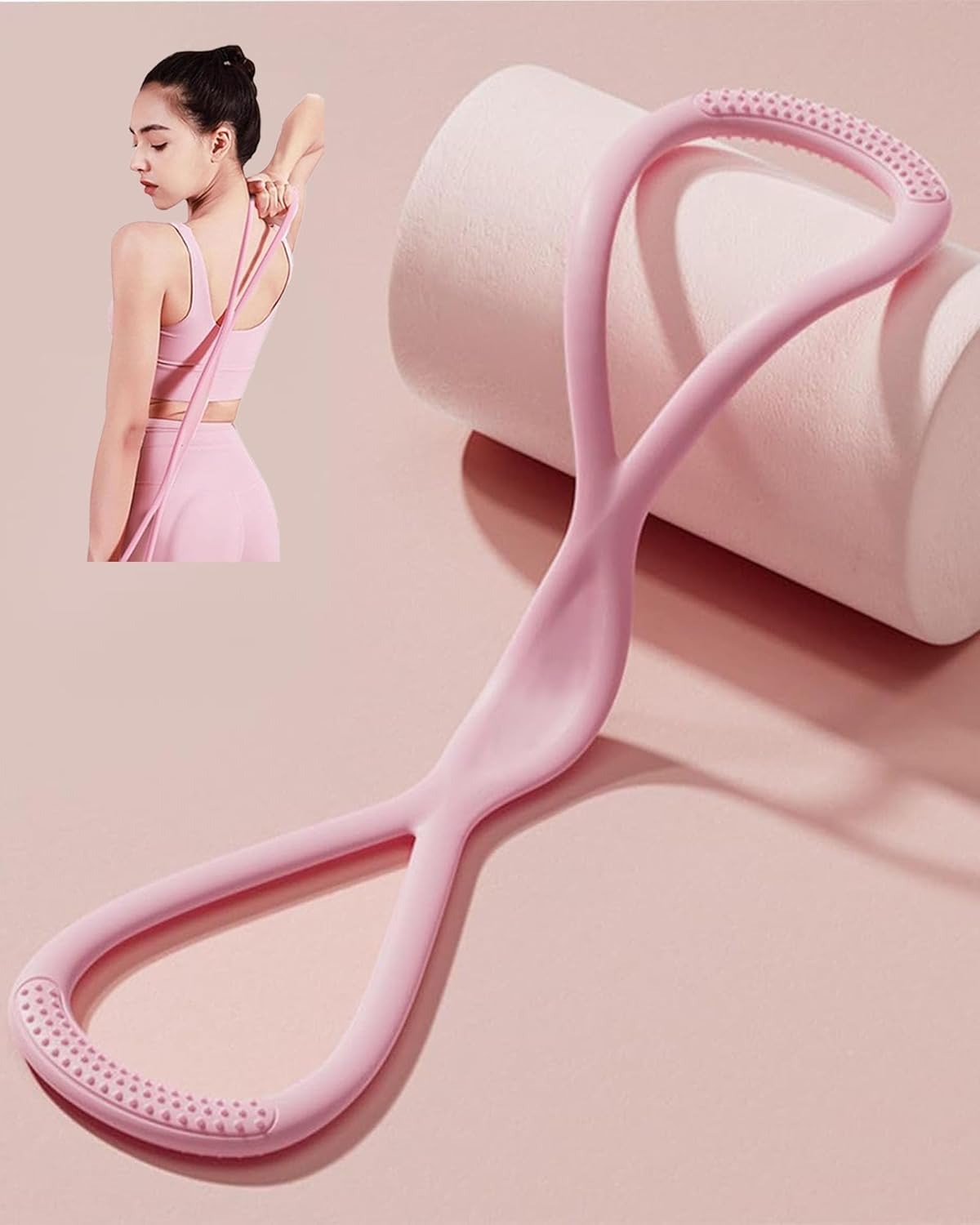 Pilates Yoga Board - Figure-8 yoga resistance band, elastic fitness