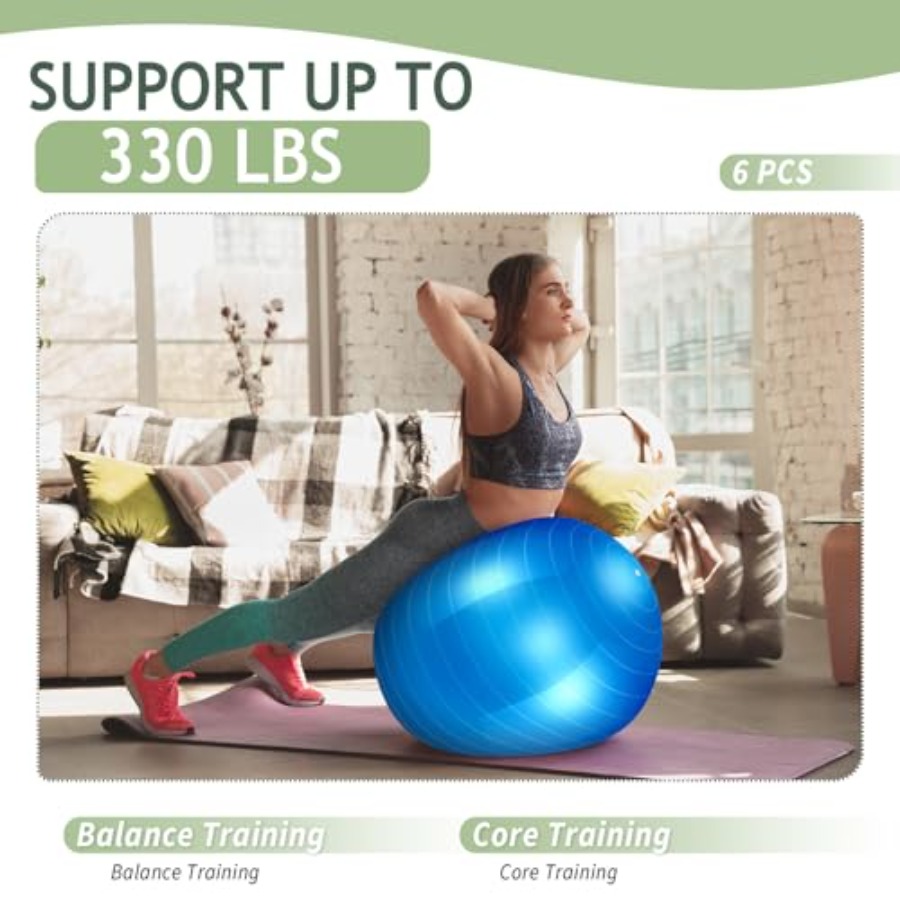 6 Pack Exercise Ball Bulk Infl - Pilates Yoga Ball Exercises avis et prix