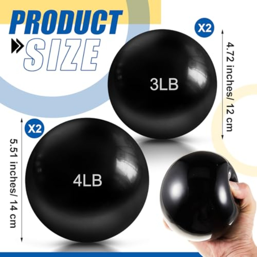 4 Pcs 2lb 3lb 3lb 4lb Weighted - Pilates Toning Ball avis et prix