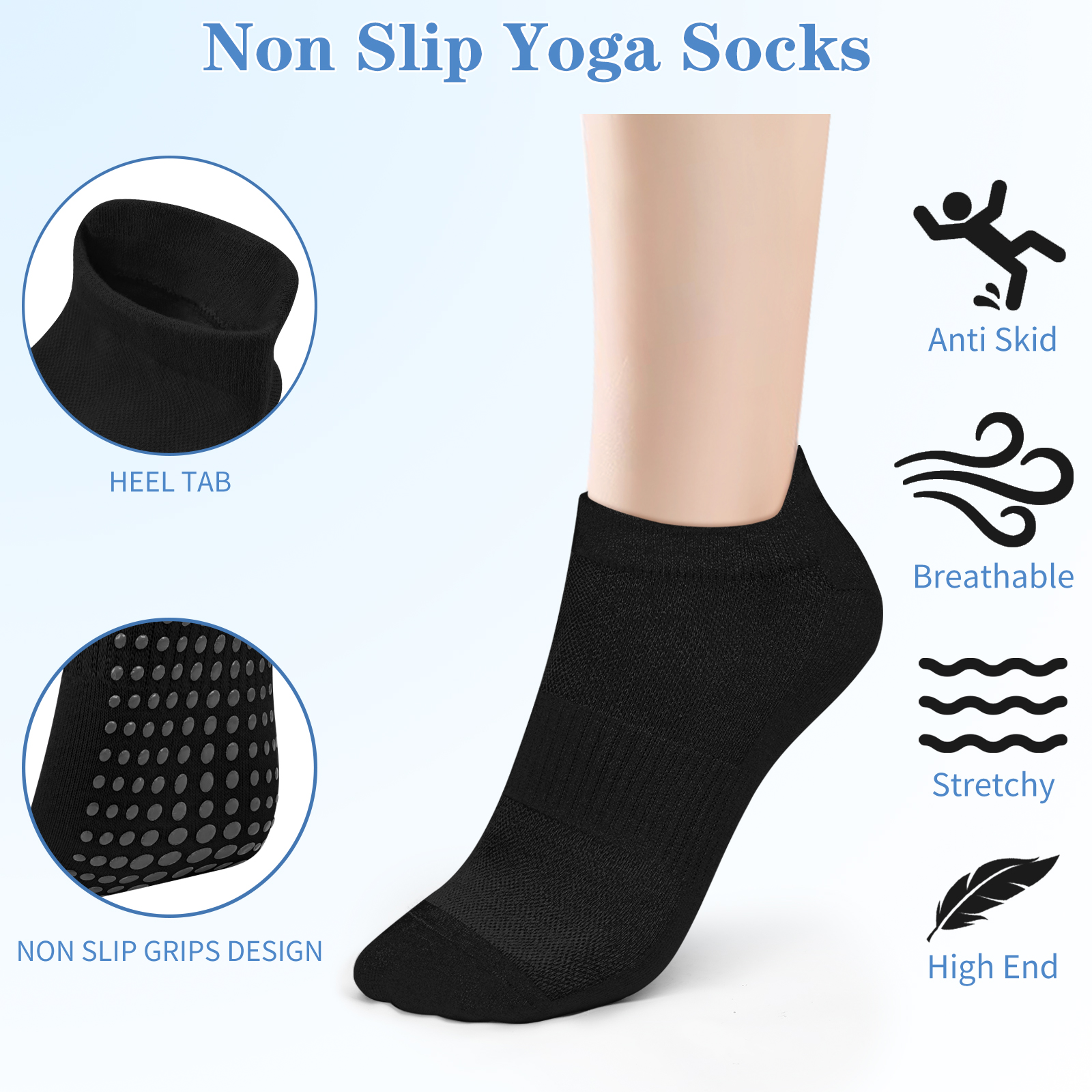 3 Pairs Yoga Socks Women Cotto - Pilates Yoga And Gym avis et prix